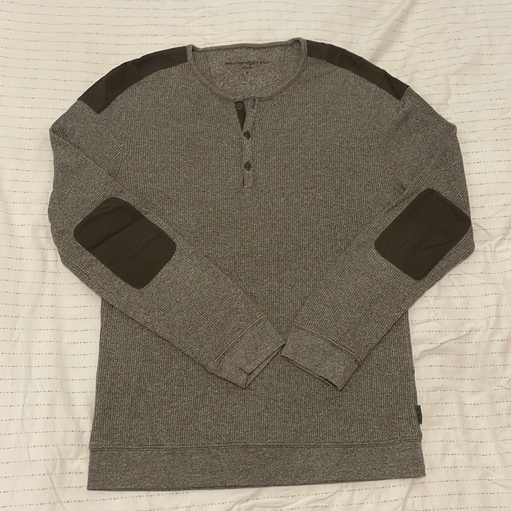 John Varvatos Star USA, Heather green Henley, size M